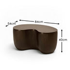 Sohan 84cm Kidney Concrete Coffee Table - Lava Black - Tasty Coffee Tables