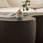 Sohan 84cm Kidney Concrete Coffee Table - Lava Black - Tasty Coffee Tables