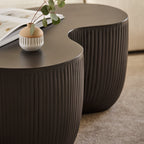Sohan 84cm Kidney Concrete Coffee Table - Lava Black - Tasty Coffee Tables