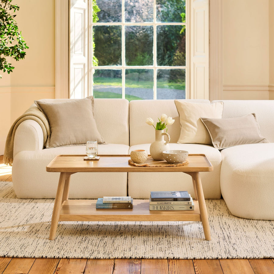 Tilly 100cm Rectangular Coffee Table - Whitewash Oak - Tasty Coffee Tables