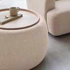 Nathalia 65cm Whitewash Coffee Table - Soft Beige - Tasty Coffee Tables