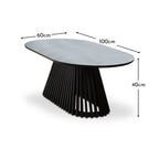 Willow Black Oval Coffee Table - Tasty Coffee Tables