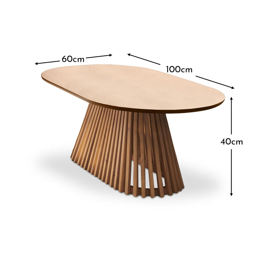 Willow Pale Oak Oval Coffee Table - Tasty Coffee Tables