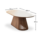 Willow Whitewash Oval Coffee Table - Tasty Coffee Tables