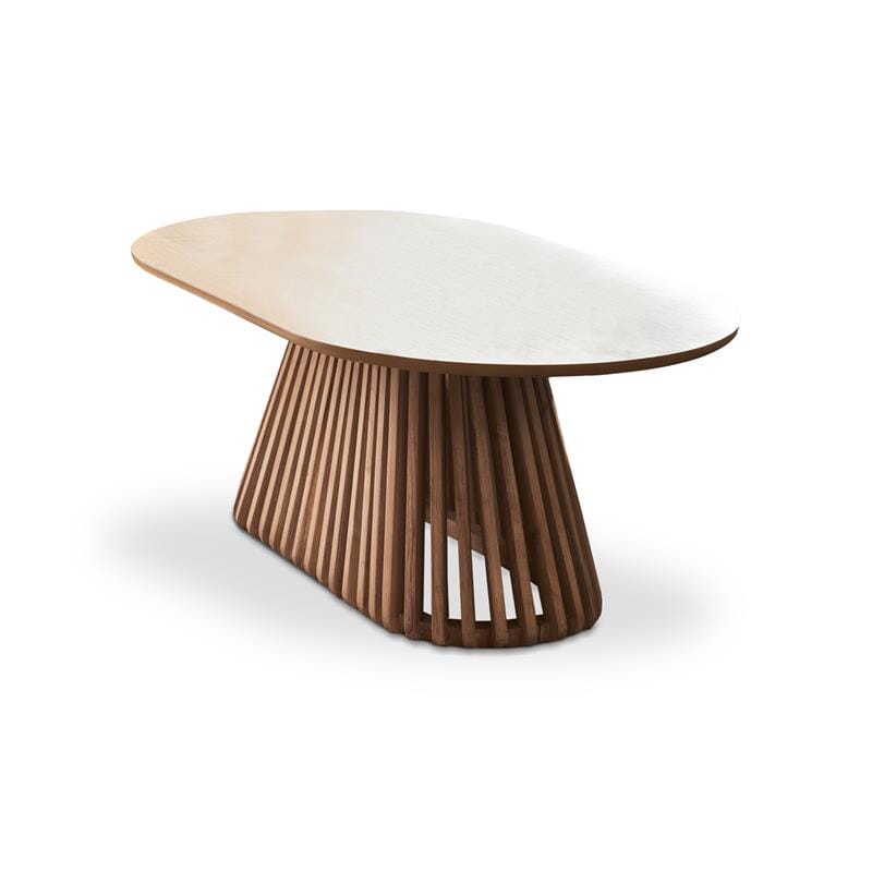 Willow Whitewash Oval Coffee Table - Tasty Coffee Tables