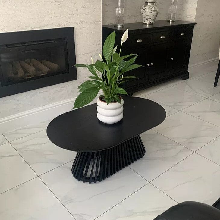 Willow Black Oval Coffee Table - Tasty Coffee Tables