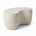 Sohan 61cm Kidney Concrete Coffee Table - Sand - Tasty Coffee Tables