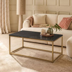 Nara Black Marble Coffee Table - Gold Frame - Tasty Coffee Tables