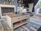 Bampton White Coffee Table with Storage - Tasty Coffee Tables