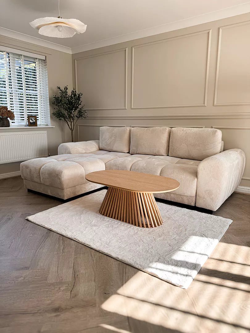 Willow Whitewash Oval Coffee Table - Tasty Coffee Tables