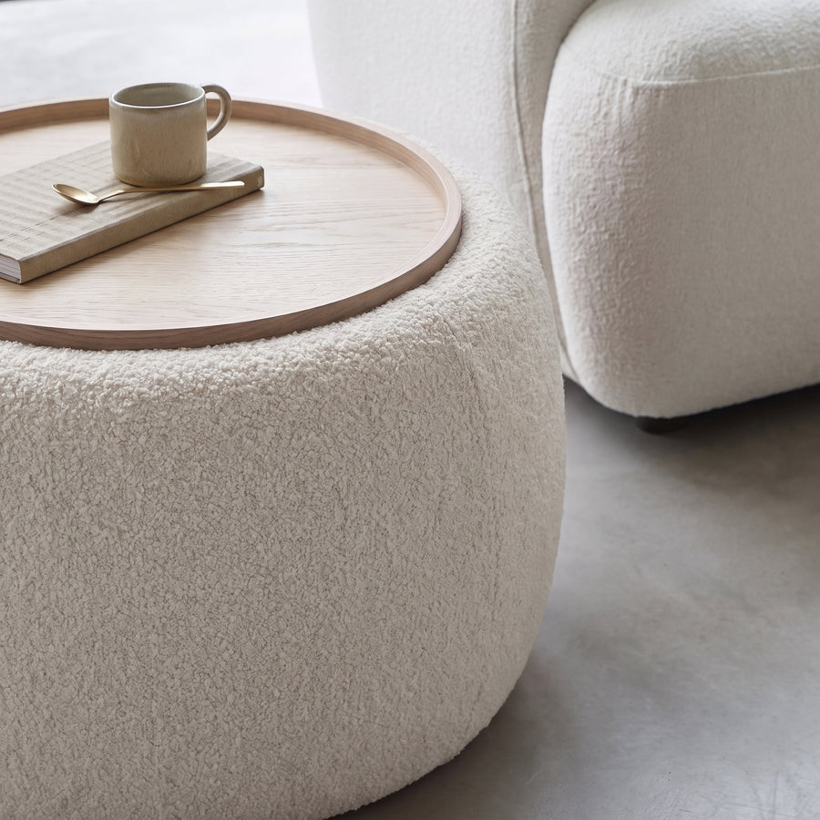 Nathalia 65cm Whitewash Coffee Table - Chalked White - Tasty Coffee Tables